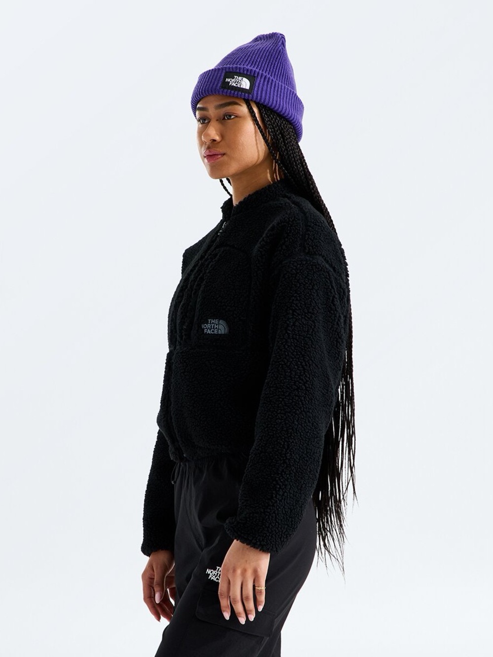 The North Face Black Teddy Extreme Pile Fleece Half-Zip Jacket Medium - Picture 5 of 9